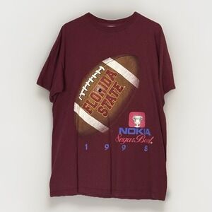 Vintage 1998 Florida State Nokia Sugar Bowl‎ Shirt XL Tultex FSU Seminoles 90s